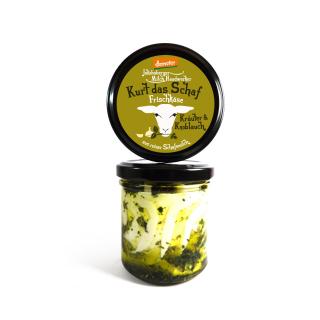 Frischkäse Kurt das Schaf,  (Kräuter & Knoblauch), aus reiner Schafsmilch