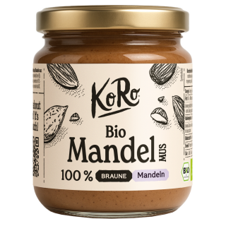 Mandelmus braun, KoRo, 250 g Glas