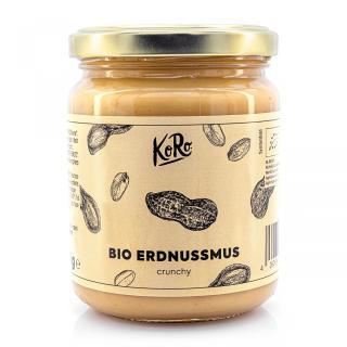 Erdnussmus crunchy, KoRo 250 g Glas