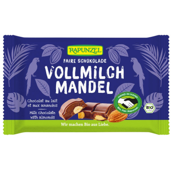 Vollmilch Schokolade mit ganzen Mandeln, Rapunzel