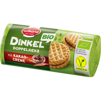Mini Dinkel Doppelkeks mit Kakaocreme, 90 g, Wikana