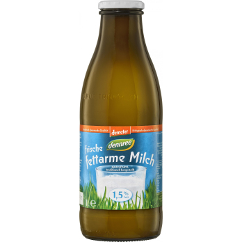 Fettarme Milch 1,5 %, demeter, nicht homogenisiert