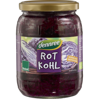 Rotkohl, dennree  680 g Glas