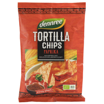 Tortilla Chips Paprika, dennree  125 g