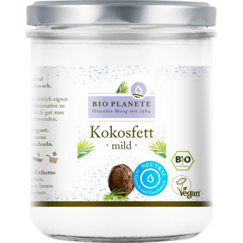 Kokosfett mild gedämpft, 400 ml Glas Bio Planète