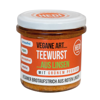 Teewurst mit grünem Pfeffer, aus Linsen, 140 g