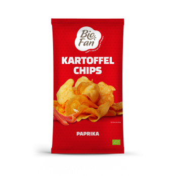 Kartoffelchips Paprika, Biofan 125 g Packung