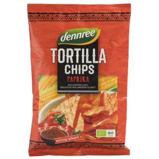 Tortilla Chips Paprika, dennree  125 g