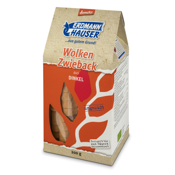 Erdmann Dinkelzwieback, Wolkenform, 200 gr Packun